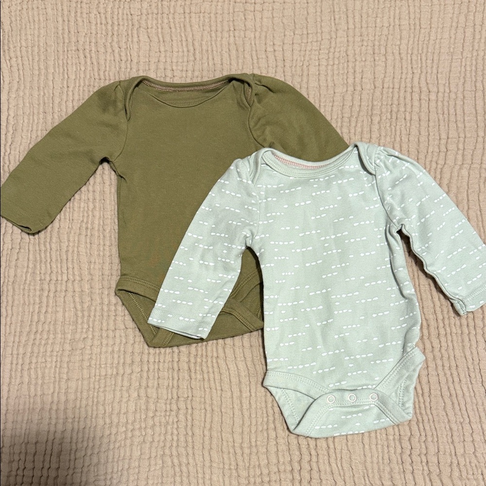 Cloud Island Olive Green Baby Onesie